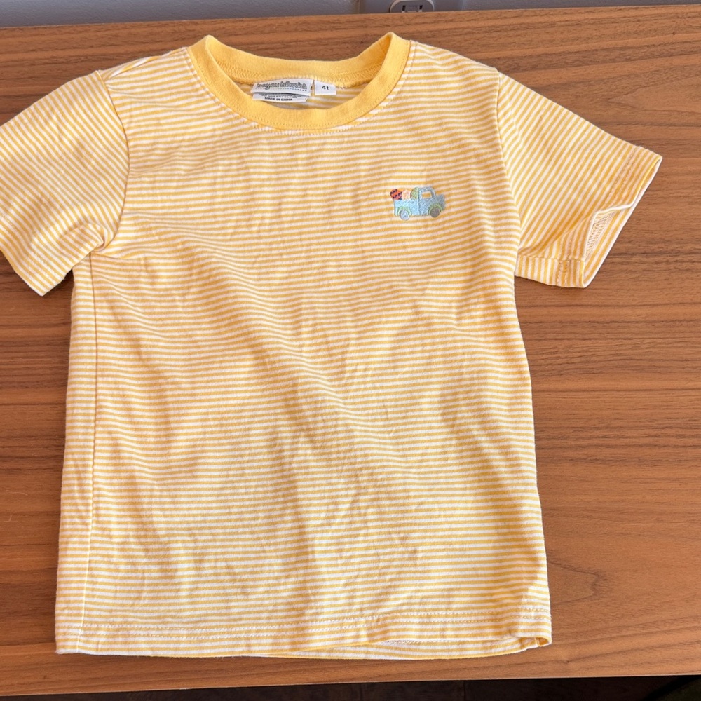 Yellow Striped Kids Easter T-Shirt